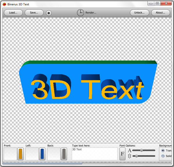 Binerus 3D Text(3d图标制作软件) V1.0 绿色版 