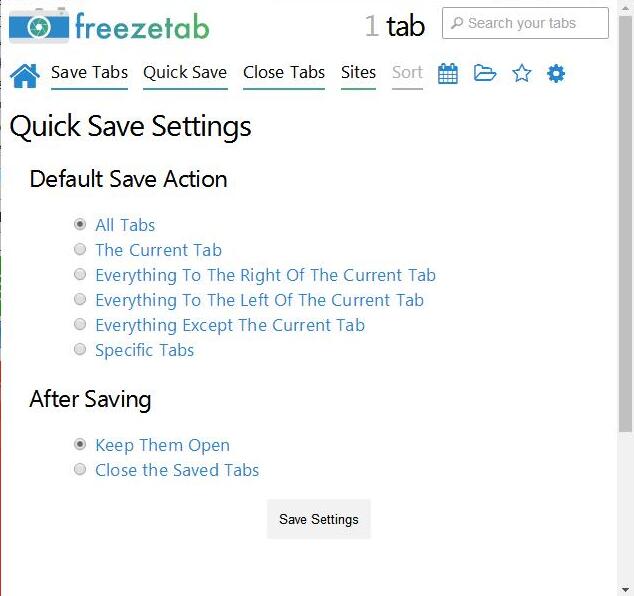 Freezetab for Chrome