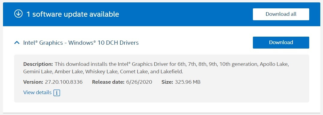 微软Win10正式发布Intel DCH显卡驱动程