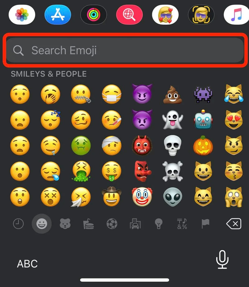 iOS 14如何搜索Emoji表情符号