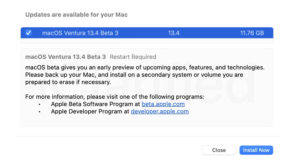 苹果 macOS 13.4 开发者预览版 Beta 3 