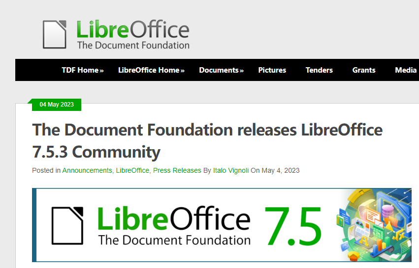开源免费办公套件 LibreOffice 7.5.3 版本更新：修复 119 个错误 Bug