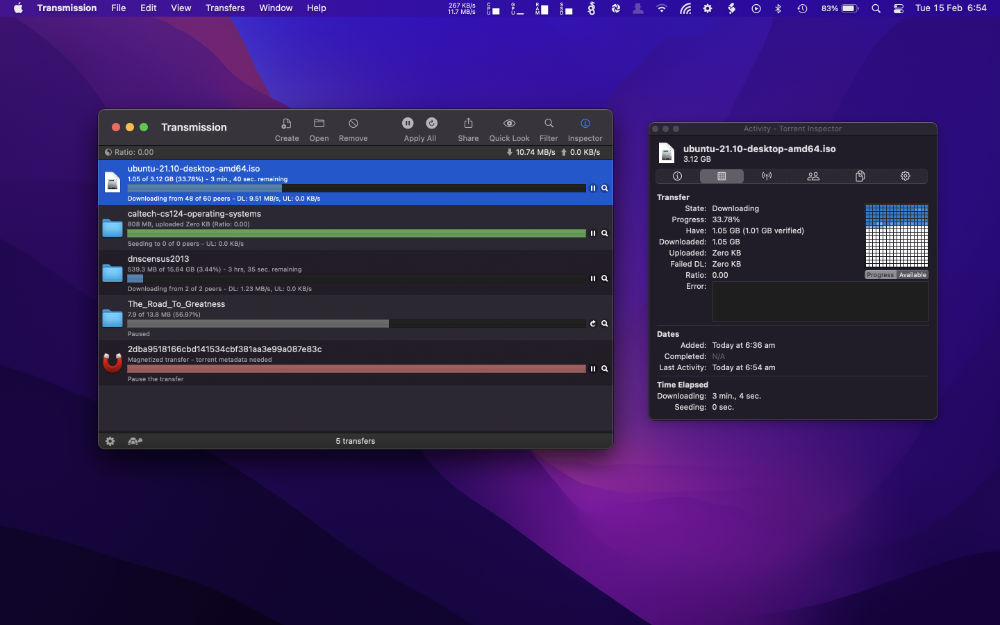 BitTorrent 客户端 Transmission 4.0 原生适配支持苹果 M1 / M2 Mac